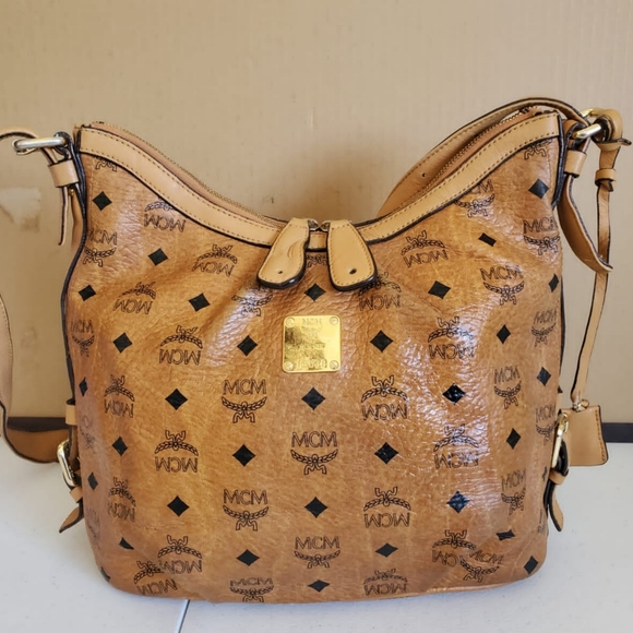 MCM Handbags - MCM Visetos Cognac Hobo Bag